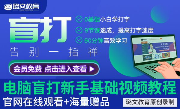 盲打教程电脑打字练习拼音打键盘键位零基础速成软件在线频视网课