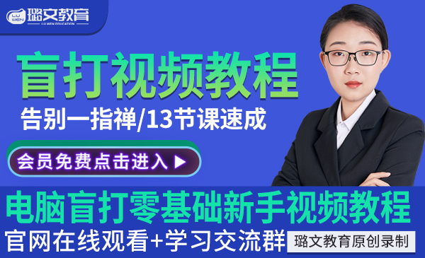 盲打教程电脑打字练习拼音打键盘键位零基础速成软件在线频视网课